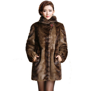Off-season clearance Haining fur whole mink mink fur middle-aged and elderly mink fur coat mid-length plus size mother's clothing