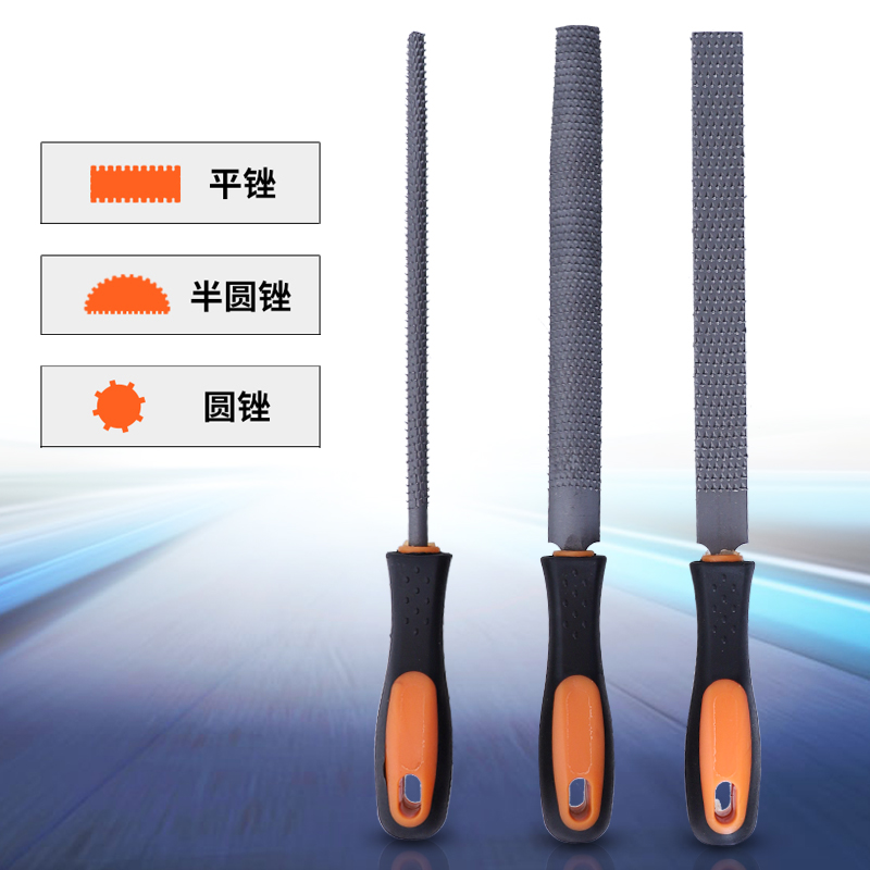 3-piece set of coarse-toothed woodworking files mahogany semi-circular flat file shaping file plastic wood hardwood grinding tool