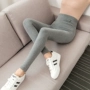 Quần legging nữ mặc mùa thu mới cotton cao eo chất béo MM cỡ lớn chân quần màu xám phần dài quần dài quần áo