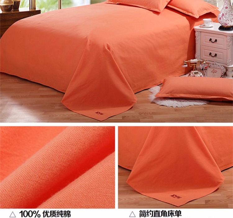 Khăn trải giường bằng vải cotton cũ đơn mảnh Vải cotton dày màu giường đôi đơn giản 1,5 m 1,8m giường - Khăn trải giường bộ ga nệm