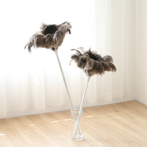 Feather duster household dust-free hair large extension telescopic rod ostrich feather blanket sweeping ceiling artifact