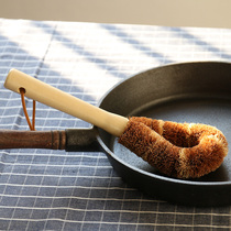 Fresh wind natural coconut palm pot brush kitchen utility brush sink brush long handle wash pot brush