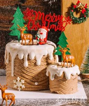 Christmas stump simulation cake model dessert table decoration scene layout fake cake window decoration ornaments