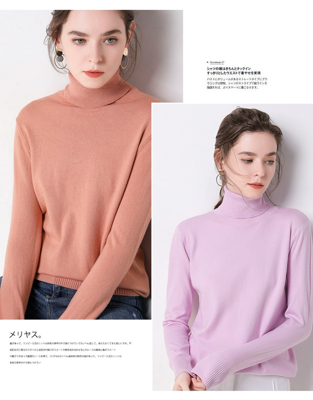 Áo len 2019 mùa thu và mùa đông mới Áo len cashmere nữ cao cổ ngắn phần len lỏng lẻo với đế dày dệt kim - Áo len cổ chữ V