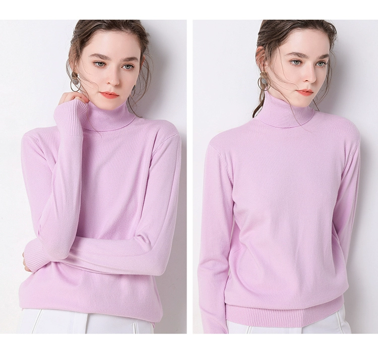 Áo len 2019 mùa thu và mùa đông mới Áo len cashmere nữ cao cổ ngắn phần len lỏng lẻo với đế dày dệt kim - Áo len cổ chữ V