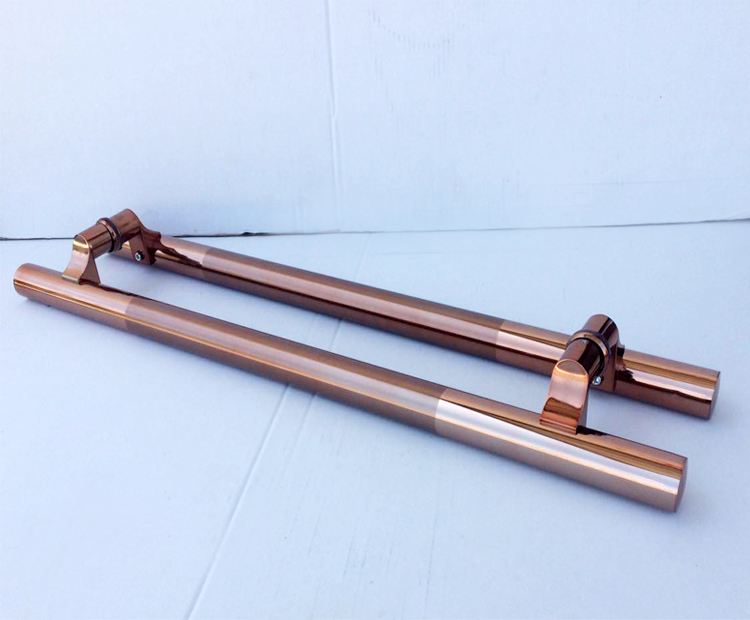 38 round tube rose gold stainless steel glass door handle Marty foot corner KTV door modern door handle