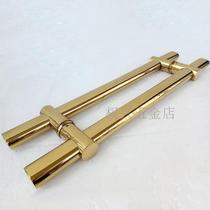 Flat tube vacuum titanium plated glass door handle hole distance adjustable door handle KTV box door sliding door handle