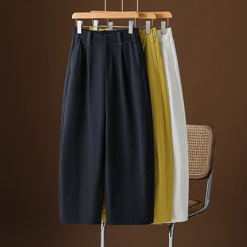 High-End Fashion Spring and Summer New Style Nezha Pants for Women, Cropped Casual Pants, Wide-Leg Pants, Loose and Versatile, Yamamoto-Style Pants