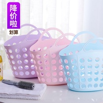 Bath basket Bath soft plastic student hanging storage basket Toiletries Dormitory bathhouse portable bathroom basket