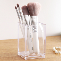 Acrylic makeup brush storage bucket Dresser Eyebrow pencil brush storage box Plastic transparent office desktop small pen holder