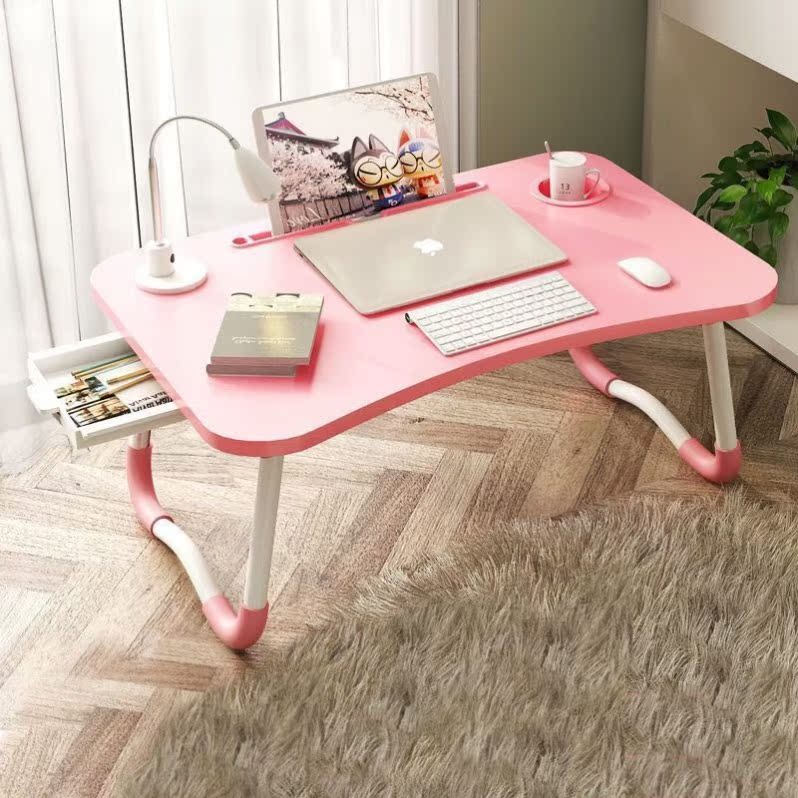 Bed desk laptop table foldable dormitory artifact student with small table lazy children learning meal