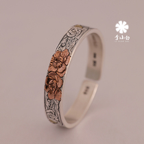 Li Xiaobai pure silver bracelet pure handmade pure silver 9999 master chisel-engraved bracelet