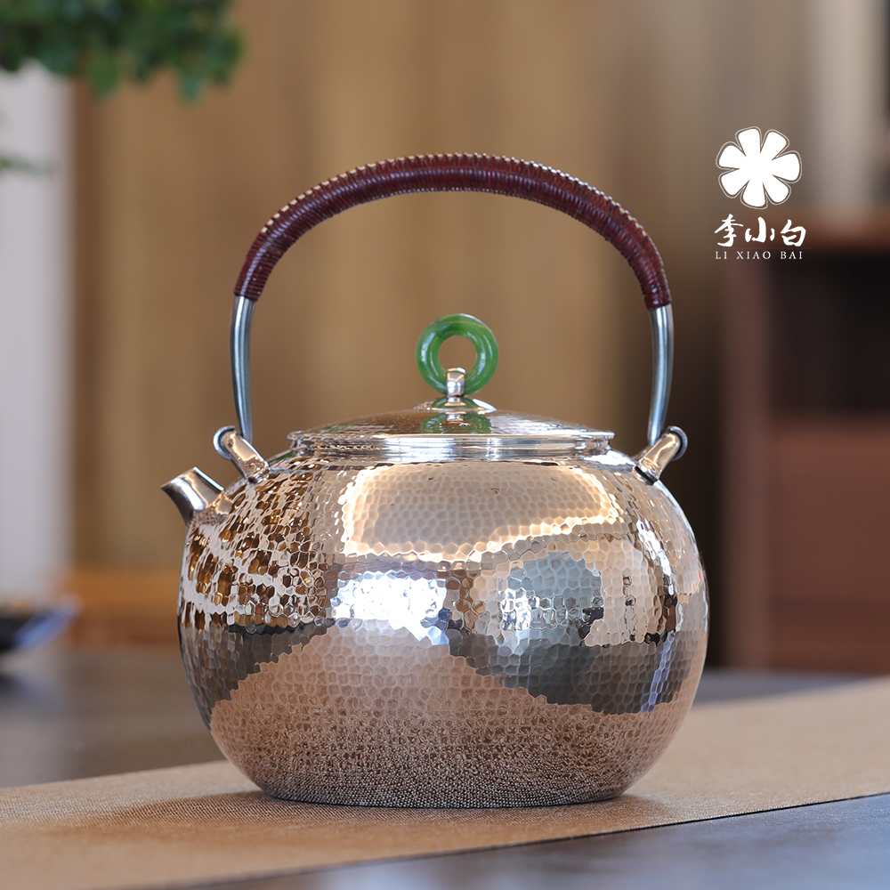 Li Xiaobai silver pot sterling silver 9999 silver pot sterling silver kettle pure hand-made boiling water silver kettle