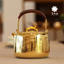 Li Xiaosilver pot pure gold burning kettle pure gold 9999 burnt water gold pot pure handmade gold pot pure gold pot