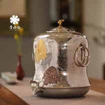 Li Xiaosilver pot pure silver 9999 tea road accessories pure silver water tank water storage tank pure handmade