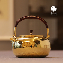 Li Xiaobai gold pot pure gold 9999 kettle pure gold kettle hammer pattern gold pot pure handmade gold pot