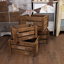 American Countryside Retro Making Old Coffee Color Decor Wood Frame Containing Wood Box Swing window Display Photography Props