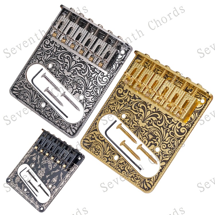 Ball string code TELE electric guitar bridge TL electric guitar pull string plate TL string bridge carved base plate with single coil hole