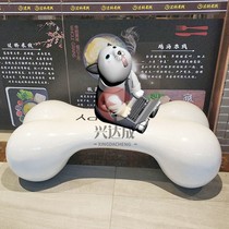 Outdoor large glass fiber reinforced plastic sculpture animal Cat Man custom shopping mall stainless steel sculpture landscape bone seat ornaments