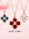 18k gold color four-leaf clover necklace women's clavicle chain rose gold clover pendant birthday gift for girlfriend