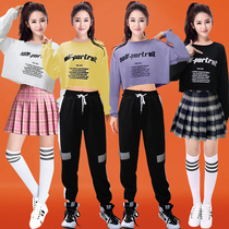 Jazz dance costume Female cheerleading costume Hip-hop hip-hop dance suit Korean modern dance practice suit short top