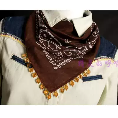 Special coffee background white cotton linen scarf scarf female original beaded tassel National Wind sunscreen windbreak