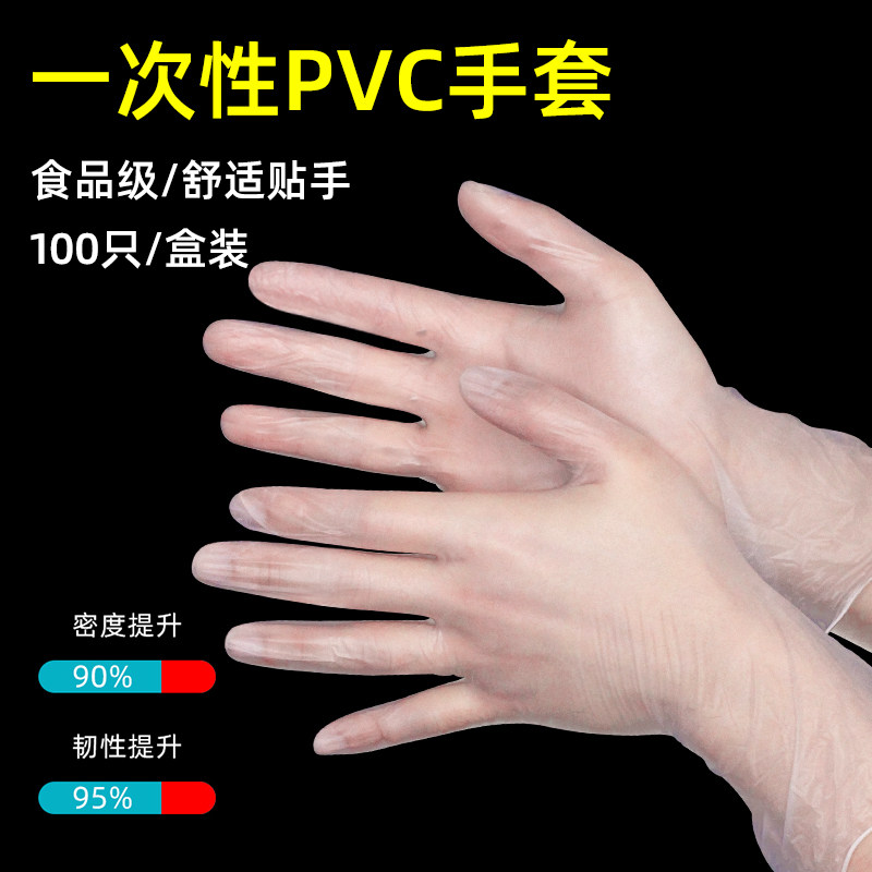 一次性乳胶手套防护净化光面麻面耐油工业无尘车间无粉PVC丁晴9寸