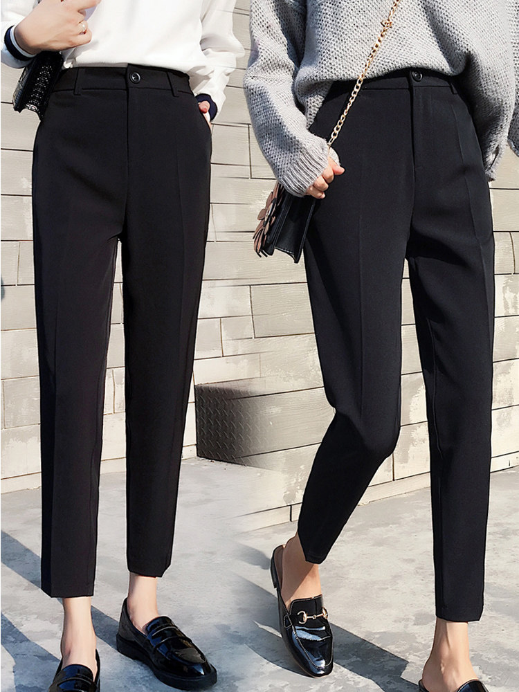 Summer slim fit Casual Western Dress Pants Lady Pants 90% Pants Fit tool OL Career Western Pants Ortho Pants PANTS SMALL NUMBER-TAOBAO