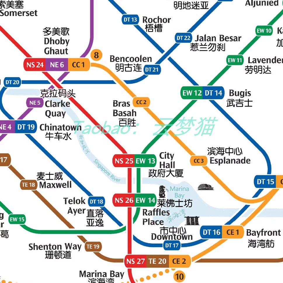 2025新加坡地铁线路图中文英文双语版｜最新MRT地图+实用通勤攻略-旅游-淘宝好物网