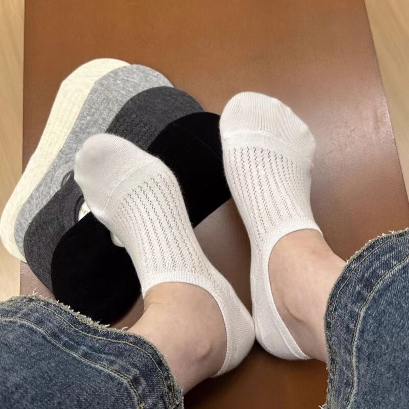 Japanese Style Versatile White Socks for Women, Summer Thin Mesh Breathable No-Show Socks That Don'T Slip Off, Low-Cut Invisible Socks to Match with Small Leather Shoes Japanese Style Versatile White Socks for Women, Summer Thin Mesh Breathable No-Show Socks That Don'T Slip Off, Low-Cut Invisible Socks to Match with Small Leather Shoes