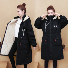 Пальто для беременных 孕妇装冬装新款韩版中长款棉服加绒加厚棉衣保暖冬季棉袄工装外套