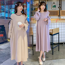 The Ocean Gas Pregnancy Woman Dress Spring Clothing Korean version of the long style dress with dress code loose and slim fit for the slim and slim cover of the dress