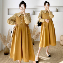 Spring and autumn dress with big code gestation with two sets of sleeves dress net red style suit foreign air braces skirt doll dress fluffy skirt