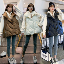 Autumn Winter Dress New Korean Version of Pregnancy Womens Clothing Thickened Loose of Machia foreign pistachio jacket cotton clothes cardiovert blouse