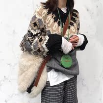 Sandro asw pullover sweater 2021 autumn new loose lazy wind knitwear womens Korean version of casual fashion