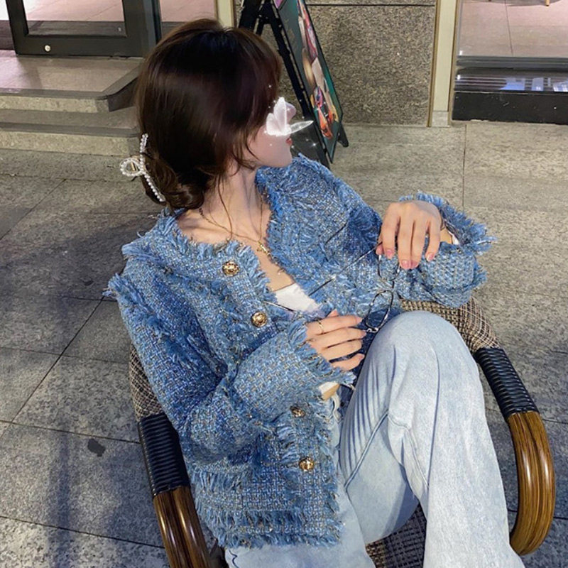 Sandro duffy Korean version Leisure name Yuanyuan Temperament Small Scent Wind Short Coat Female Spring New Coarse blouses