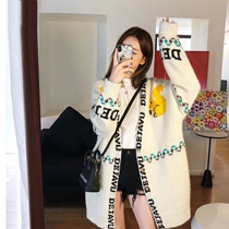 Sandro asw2021 autumn new cardigan wool sweater Korean version loose medium long sweater jacket female
