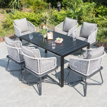 Nordic outdoor table and chair combination Creative leisure Garden Courtyard Outdoor terrace Balcony Rattan chair Rattan chair