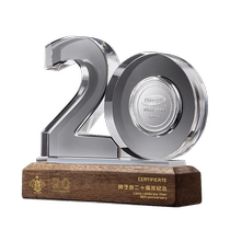 2023 crystal trophy custom-made anniversary badge inlaid medal custom-made high-end trophy for outstanding employees