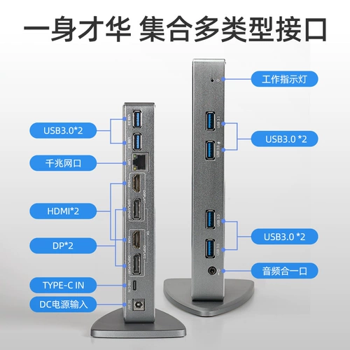 [Rui yin 69dk7] USB-C Многофункциональная док-станция 5K Компьютерная ноутбук многократная графическая база USB для DP Multi-Extension HDMI HB Hub Multi-Row