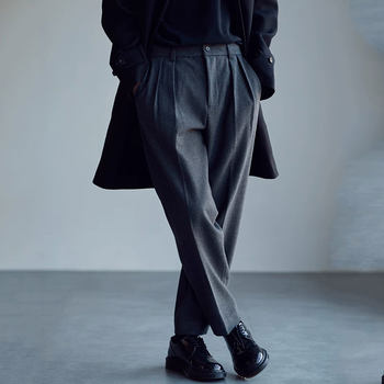 Men's trousers, large size casual pants, fat men's high-grade woolen texture, autumn and winter casual pants, japanese style trousers for men