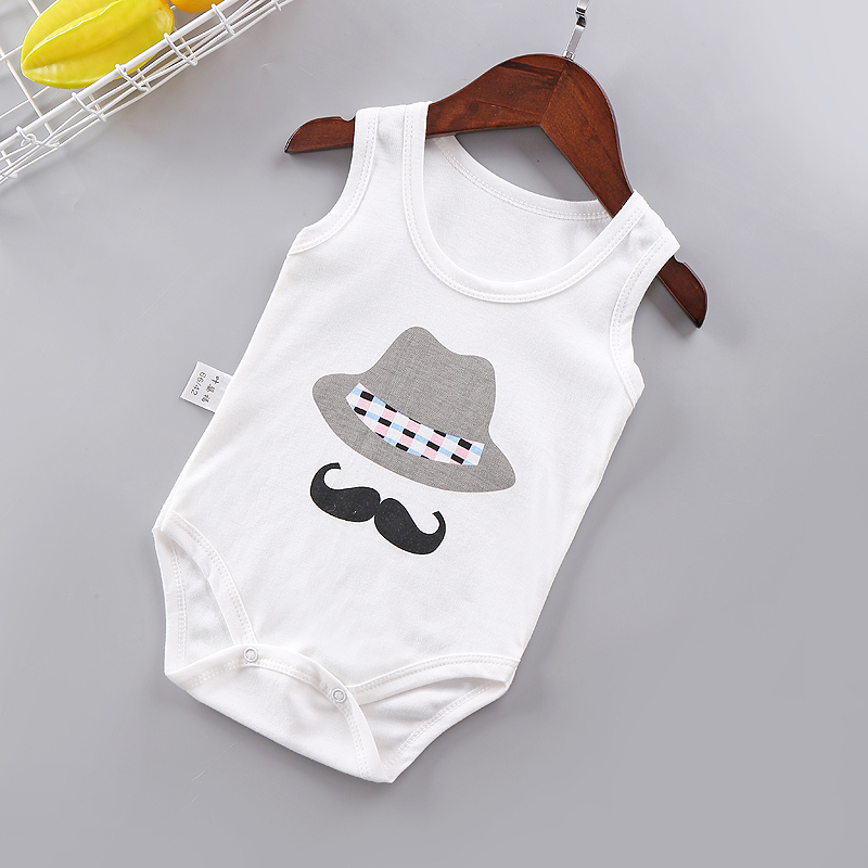 Bé bé onesies mùa hè cotton siêu mỏng không tay áo ghi lê quần áo cáp treo lưới túi rắm quần áo tam giác leo quần áo trẻ em cao cấp