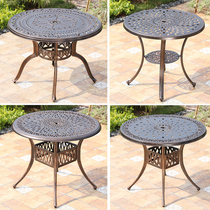 Cast aluminum table chairoutdoor villa gardenersdining table marble iron leisure balcony outdoor barbecue table