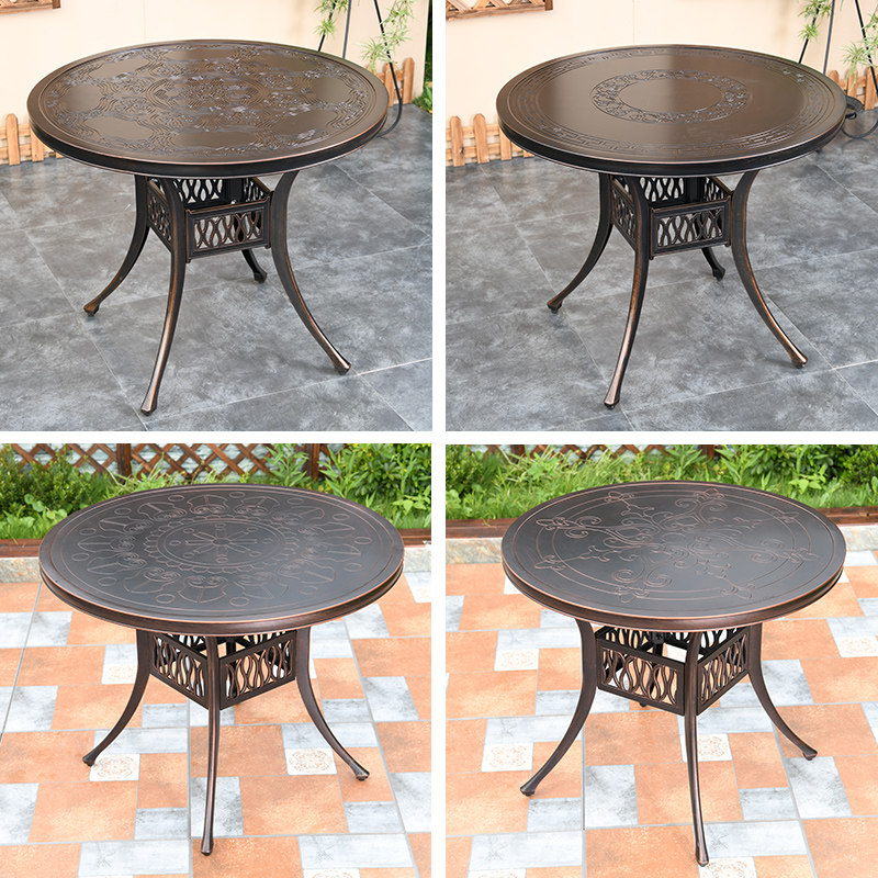 Cast Aluminium Single Table Outdoor Table Balcony Open-air Minimalist Anti-Corrosive Outdoor Patio Garden Iron Art Casual Dining Table Round Table