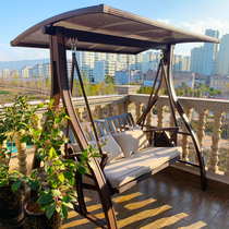 Outdoor swing courtyard garden leisure hanging chair hanging basket Sun board home balcony cast aluminum iron swing swing chair