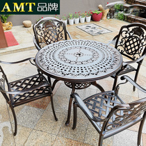 Garden tables and chairs Courtyard open-air leisure balcony Three-five-piece outdoor Wrought iron cast aluminum outdoor outdoor table and chair combination