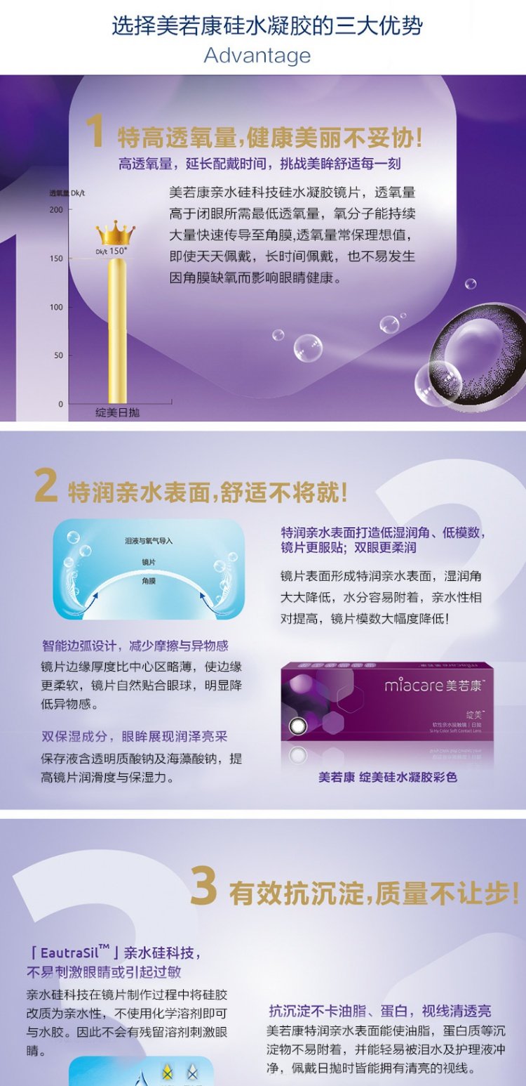 Meiruo Kangmei ném 10 miếng silicon hydrogel đường kính nhỏ hỗn hợp tự nhiên hỗn hợp 10 miếng chiều cao - Kính đeo mắt kính kính cartier