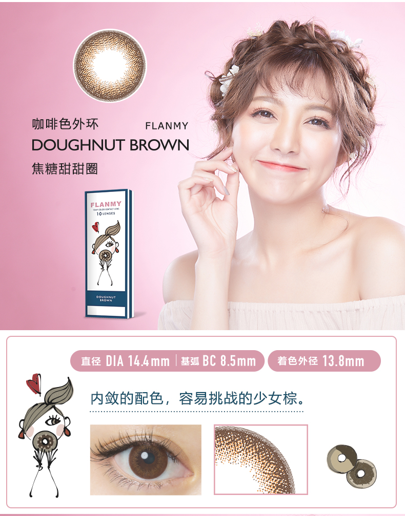 Nhật Bản Flanmy phụ nữ đẹp ngày ném hộp hỗn hợp kính thiên văn cận thị chính hãng chính hãng - Kính đeo mắt kính mat kinh hang hieu