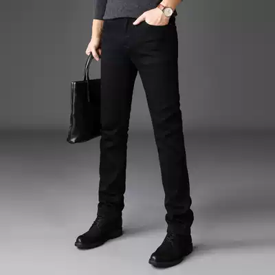 Autumn 2021 new black jeans Tide brand straight business stretch leisure trend high-end men's pants