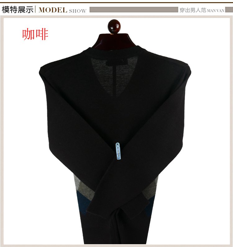Thỏ vàng mùa thu và áo len mùa đông nam trung niên gà cổ áo len cashmere kinh doanh áo len nam cổ chữ V cộng với phân bón XL áo len cổ lọ nam